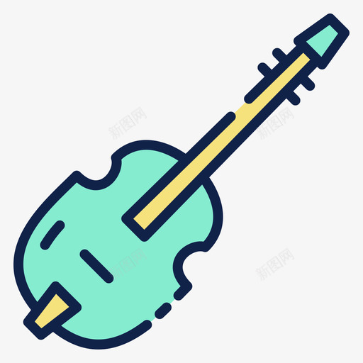 大提琴乐器18线状色彩图标svg_新图网 https://ixintu.com 乐器 大提琴 线状 色彩