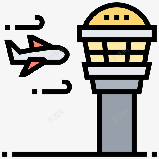 机场机场136线颜色图标svg_新图网 https://ixintu.com 机场 颜色