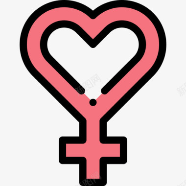 爱情女权主义36线性色彩图标图标