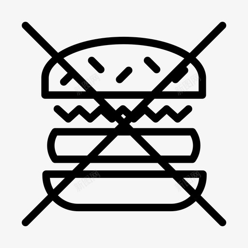 没有垃圾食品奶酪汉堡健身图标svg_新图网 https://ixintu.com 健康 健身 垃圾 奶酪 汉堡 没有 食品