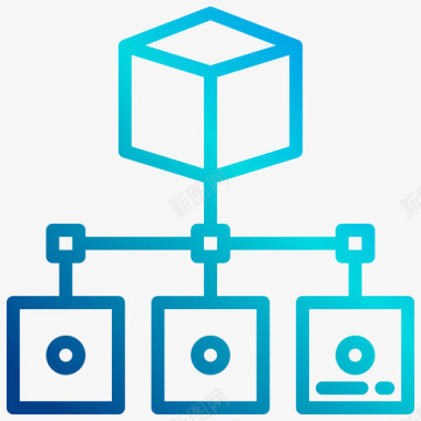 分布式区块链51线性梯度图标图标