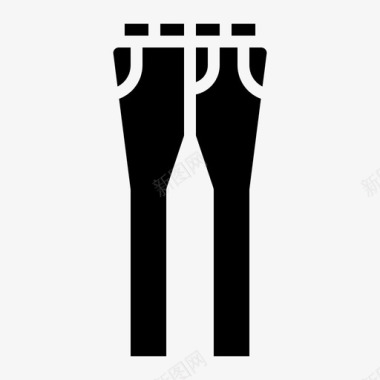 牛仔裤女时尚2字形图标图标