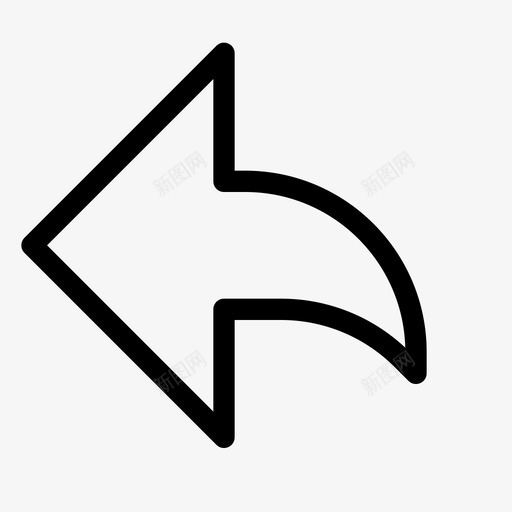 回复后退左图标svg_新图网 https://ixintu.com essentials ui-ux 上一个 反转 后退 回复