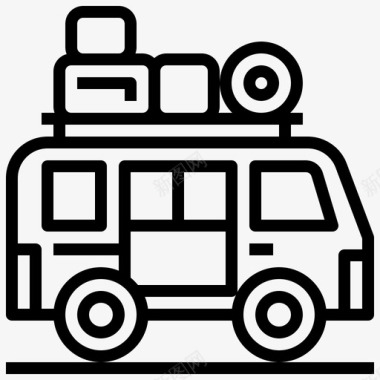 露营车背包客8直线型图标图标