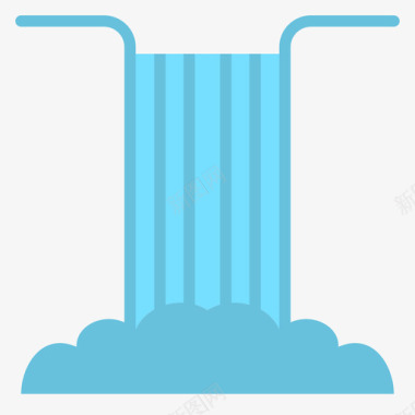 瀑布游泳15平坦图标图标
