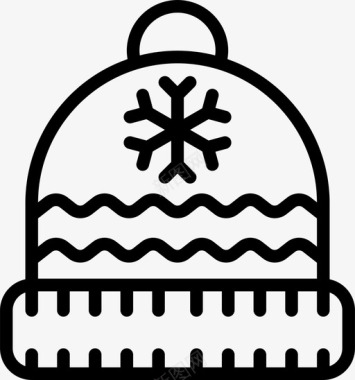 帽子冬季时间2线性图标图标