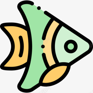 鱼类热带46线形颜色图标图标