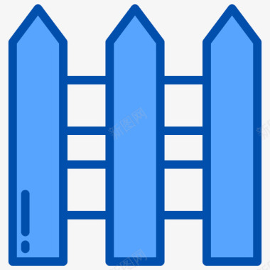 栅栏建筑67蓝色图标图标