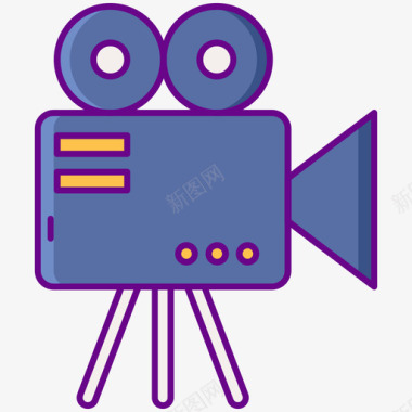 摄像机私家侦探3线性彩色图标图标