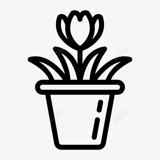 莲花植物壶图标svg_新图网 https://ixintu.com 名花 植物 花瓶 莲花