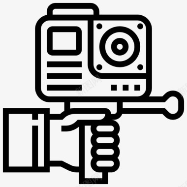 动作摄像机小工具22线性图标图标