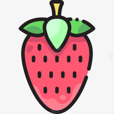草莓水果18线形颜色图标图标