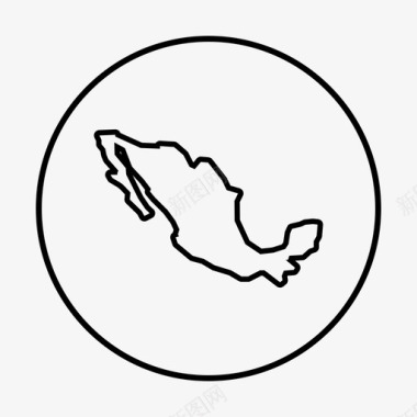 墨西哥地图美国国家图标图标