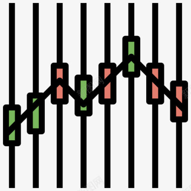 条形图股票投资4线颜色图标图标
