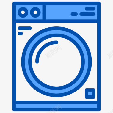 洗衣机家用设备16蓝色图标图标