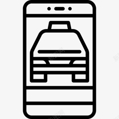 App出租车服务23直线图标图标