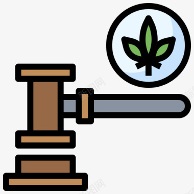 合法的大麻9线性颜色图标图标