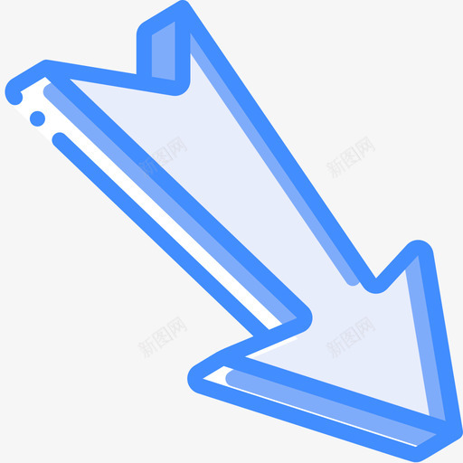 对角线箭头3d箭头2蓝色图标svg_新图网 https://ixintu.com 3d 对角线 箭头 蓝色