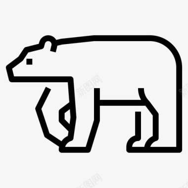 北极熊全球变暖13线性图标图标