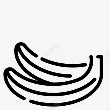 香蕉水果和蔬菜46直线型图标图标