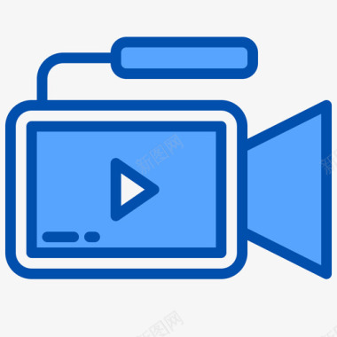 录像机音频视频3蓝色图标图标