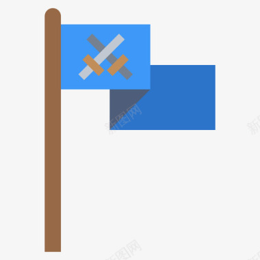 旗帜中世纪61扁平图标图标