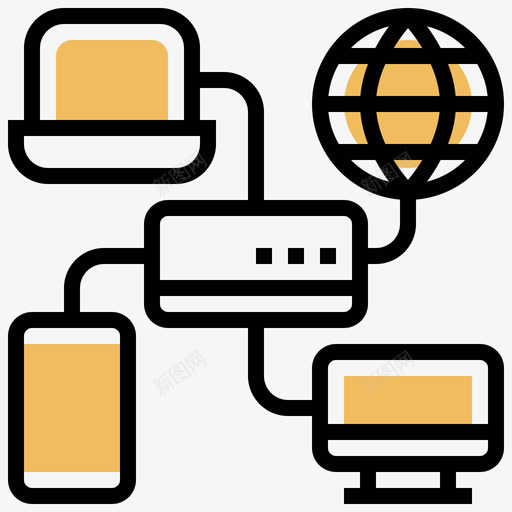 局域网网络技术9黄影图标svg_新图网 https://ixintu.com 局域网 网络技术 黄影