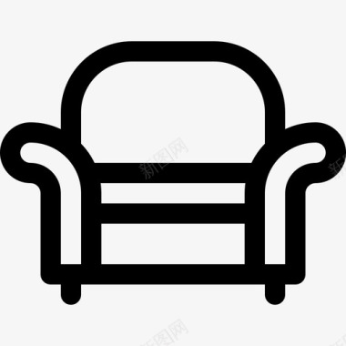 扶手椅家具190直线型图标图标