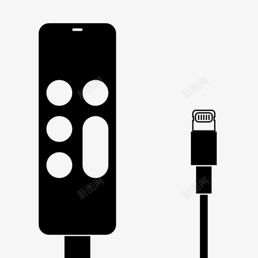 苹果电视远程充电电缆控制图标svg_新图网 https://ixintu.com 充电 控制 电缆 电视 苹果 设备 远程
