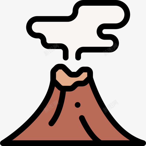 火山地理位置37线性颜色图标svg_新图网 https://ixintu.com 地理位置 火山 线性 颜色