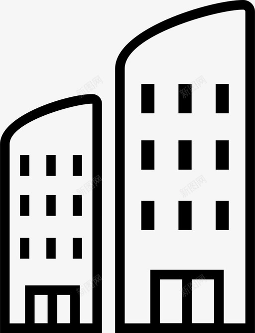 建筑公司房子图标svg_新图网 https://ixintu.com 公司 办公室 城镇 建筑 房子