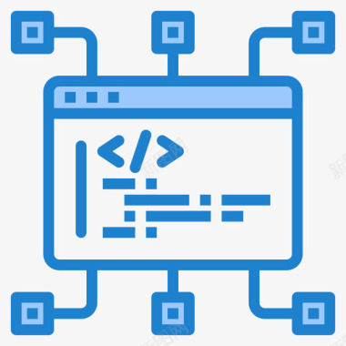 编码开发74蓝色图标图标