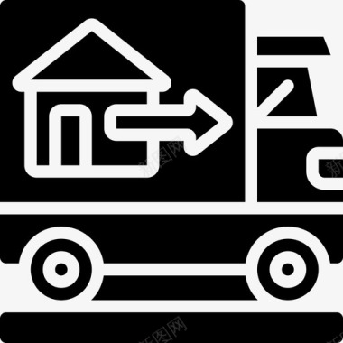 移动卡车家庭48加油图标图标
