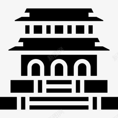 韩国京保宫18号填充图标图标