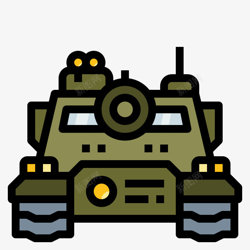 坦克军用50线性颜色图标svg_新图网 https://ixintu.com 军用 坦克 线性 颜色