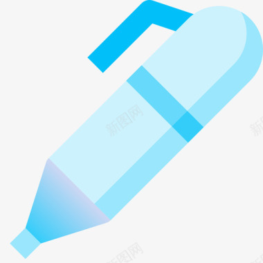 钢笔文具80蓝色图标图标