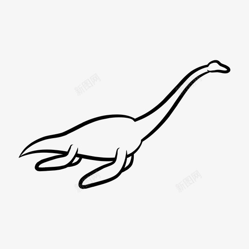 弹性龙动物恐龙图标svg_新图网 https://ixintu.com 中的 佼佼者 侏罗纪 动物 弹性 恐龙