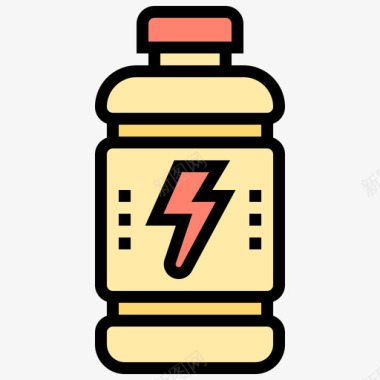 能量饮料饮料43线性颜色图标图标