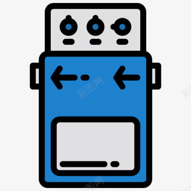 吉他踏板摇滚音乐1线性颜色图标图标