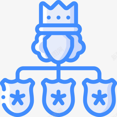 等级结构君主制蓝色图标图标