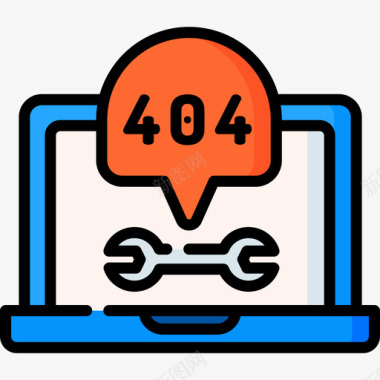 404错误支持47线性颜色图标图标