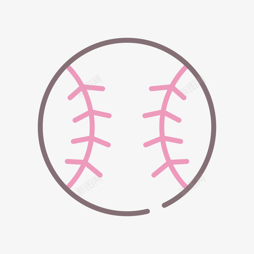 棒球棒球65线颜色图标svg_新图网 https://ixintu.com 棒球 颜色
