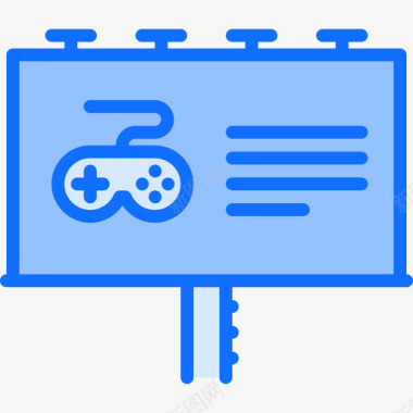 广告牌电子游戏14蓝色图标图标
