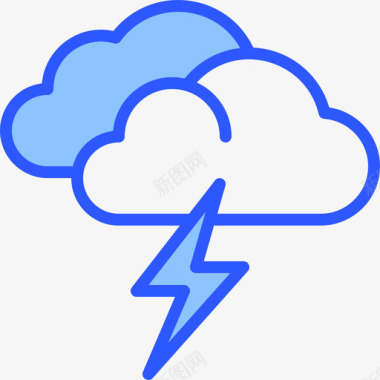 暴风雨天气241蓝色图标图标