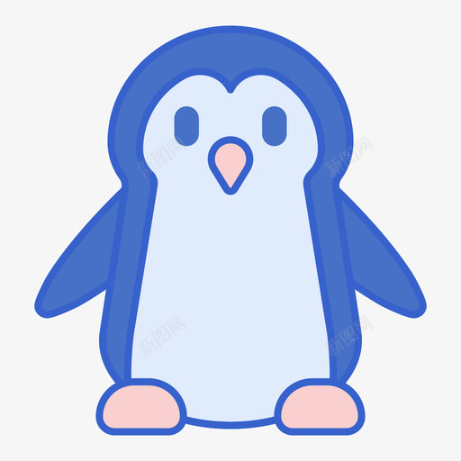 企鹅冬季旅行线性颜色图标svg_新图网 https://ixintu.com 企鹅 冬季 旅行 线性 颜色