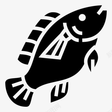 鱼钓鱼46字形图标图标