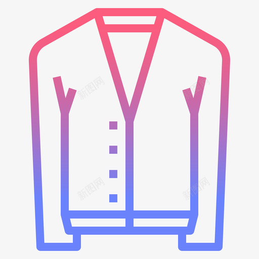 开衫衣服26线性渐变图标svg_新图网 https://ixintu.com 开衫 渐变 线性 衣服