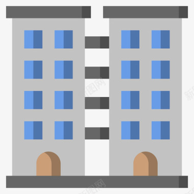 住宅建筑集合4公寓图标图标