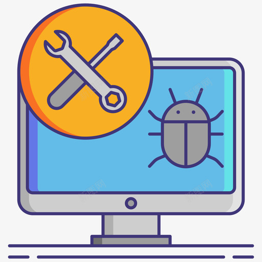调试计算机编程图标1线颜色svg_新图网 https://ixintu.com 图标 编程 计算机 调试 颜色