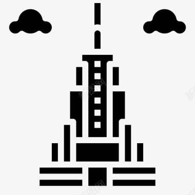 帝国大厦世界地标1填充图标图标